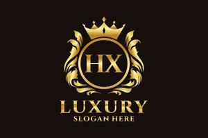 anfängliche hx-Buchstaben-Royal-Luxus-Logo-Vorlage in Vektorgrafiken für luxuriöse Branding-Projekte und andere Vektorillustrationen. vektor