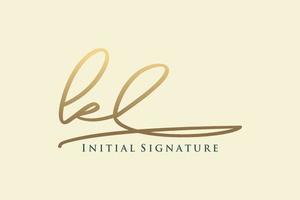 första kl brev signatur logotyp mall elegant design logotyp. hand dragen kalligrafi text vektor illustration.