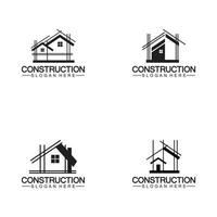 konstruktion, Hem reparera, och byggnad begrepp logotyp design, Hem byggnad konstruktion vektor logotyp mall