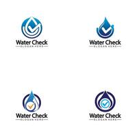 Wassertropfen-Check-Logo-Vektor-Symbol-Illustration vektor