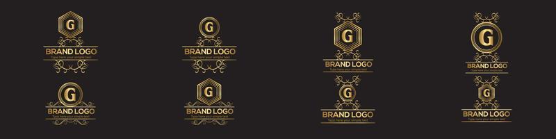 uppsättning av första brev lyx logotyp mall i vektor konst för restaurang, hotell, heraldisk, Smycken, mode, och Övrig vektor illustration.