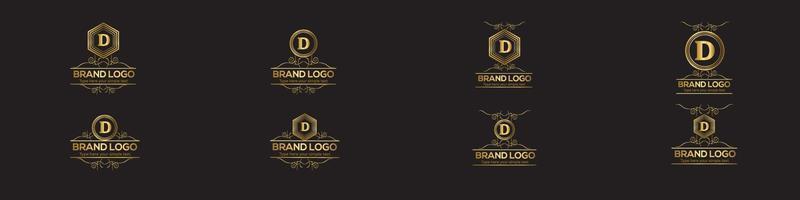 Satz von Luxus-Logo-Vorlagen für Anfangsbuchstaben in Vektorgrafiken für Restaurant, Hotel, Heraldik, Schmuck, Mode und andere Vektorillustrationen. vektor