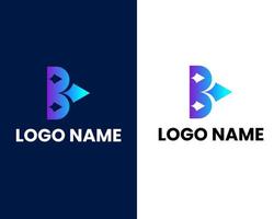 brev b med pil modern logotyp design mall vektor
