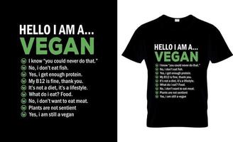 vegan t-shirt design, vegan t-shirt slogan och kläder design, vegan typografi, vegan vektor, vegan illustration vektor