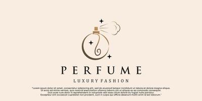 feminin skönhet parfym logotyp mall. kreativ linjär stil doft, spray flaska, lyx design premie vektor
