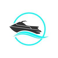 Schiff und Wellen-Logo-Design vektor