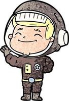 glücklicher Cartoon-Astronaut vektor