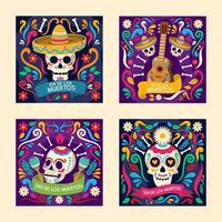 dia de los muertos Social-Media-Beitragsvorlage vektor