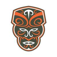 maori maske gesicht vorne retro vektor