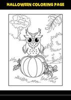 Halloween-Malvorlagen für Kinder. Strichzeichnungen zum Ausmalen von Seitendesign für Kinder. vektor