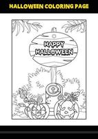 halloween färg sida för ungar. linje konst färg sida design för ungar. vektor