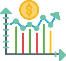 tillväxt platt ikon vektor