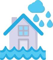 flaches Symbol für überflutetes Haus vektor