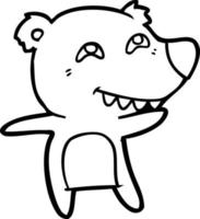 Cartoon-Eisbär mit Zähnen vektor