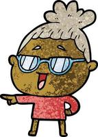 Cartoon glückliche Frau mit Brille vektor