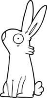 Cartoon erschrockenes Kaninchen vektor
