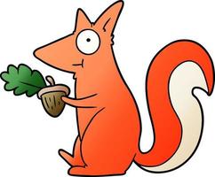 Cartoon-Eichhörnchen mit Eichel vektor
