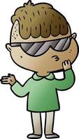 Cartoon-Junge mit Sonnenbrille vektor