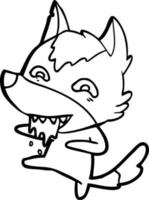 Cartoon hungriger Wolf vektor