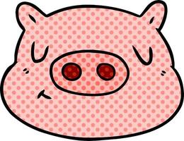 tecknad serie gris ansikte vektor