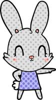 süßes Cartoon-Kaninchen im Kleid vektor