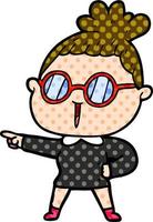 Cartoon-Frau mit Brille vektor