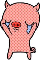 Cartoon-Schwein weint vektor