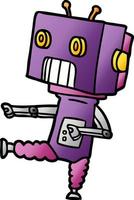 Cartoon-Doodle-Charakter-Roboter vektor