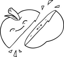tecknad serie skivad äpple vektor