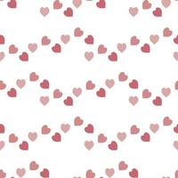 nahtloses Muster mit warmen rosa Herzen auf weißem Hintergrund. Vektorbild. vektor