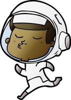 Cartoon selbstbewusster Astronaut vektor