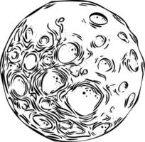 Abbildung kosmischer Silhouette Mondvektor. Vektor