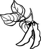 Erbsen-Symbol im Umriss-Stil isoliert auf weißem Hintergrund. pflanze symbol stock bitmap illustration. vektor