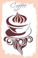 kaffe kopp logotyp . Kafé meny design vektor