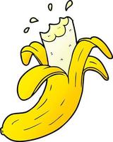 Cartoon gebissene Banane vektor