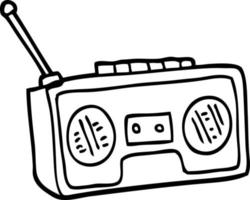 Schwarz-Weiß-Cartoon-Radio-Player vektor