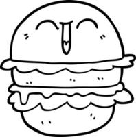 Schwarz-Weiß-Cartoon-Burger vektor