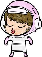 Cartoon hübsches Astronautenmädchen vektor