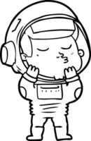 Cartoon selbstbewusster Astronaut vektor