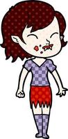 tecknad serie vampyr flicka med blod på kind vektor