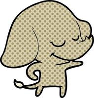 tecknad serie leende elefant vektor