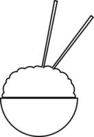 vektor ikon illustration av en ris skål