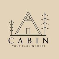 Cabin Line Art Logo, Symbol und Symbol, Vektorillustrationsdesign vektor