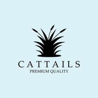 cattails line art logo, symbol und symbol, vektorillustrationsdesign vektor