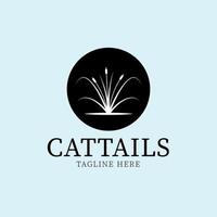 cattail vintage logo, symbol und symbol, vektorillustrationsdesign vektor