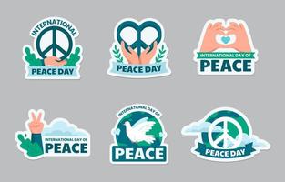 internationell dag av fred klistermärken vektor