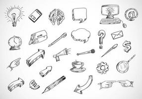 Technologie Bleistift Skizze Icon Set vektor