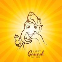 Hand gezeichnete Ganesh Chaturthi Karte Design vektor