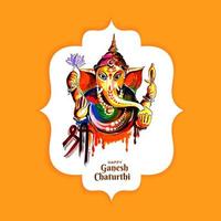 bunte Aquarelllord Ganesha Chaturthi Festivalkarte vektor