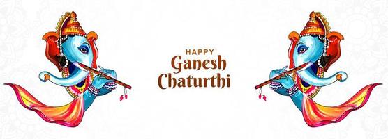 gemaltes Ganesh Chaturthi indisches Festivalbanner vektor